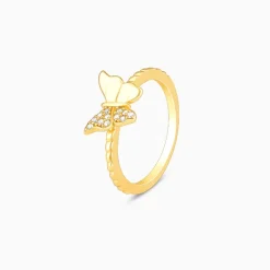 Golden Fluttery Wings Ring