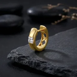 Golden Flux Hoop Earring For Him