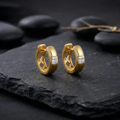 Golden Flux Hoop Earring For Him