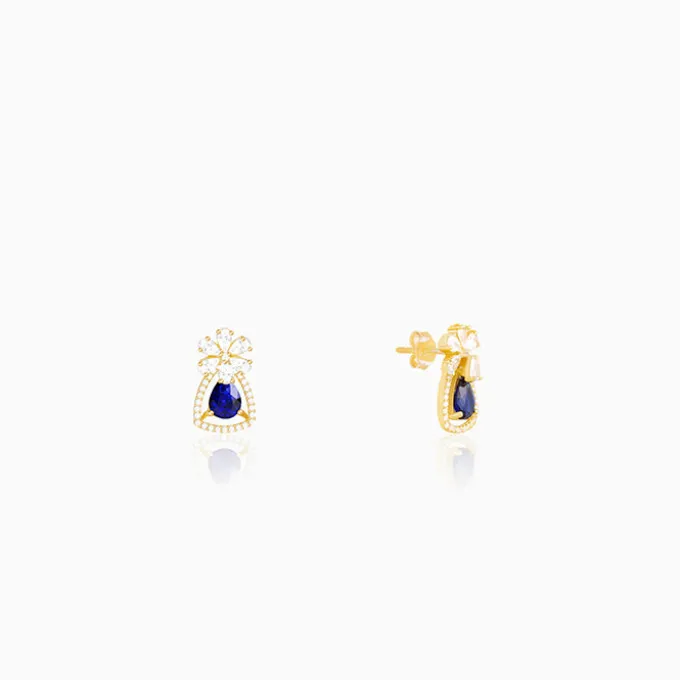 Golden Forever In Blue Earrings
