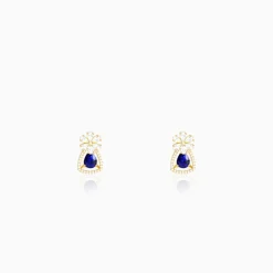 Golden Forever In Blue Earrings