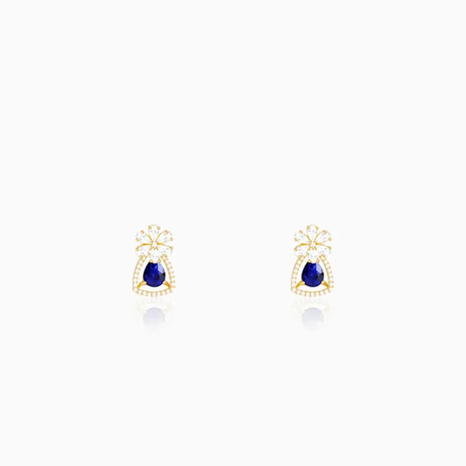 Golden Forever In Blue Earrings