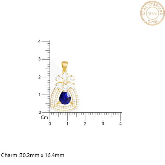 Golden Forever In Blue Pendant With Link Chain