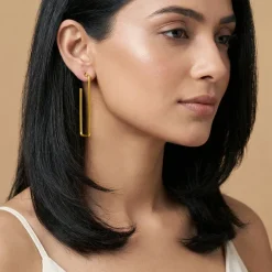 Golden Frame Glow Earrings