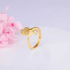 Golden Fresh Spring Blossom Ring
