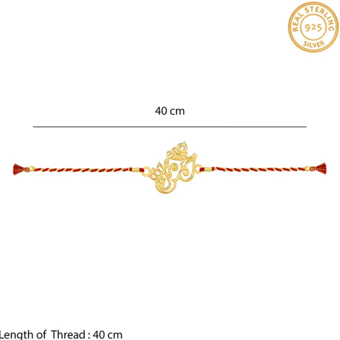 Golden Ganesha Lotus Rakhi