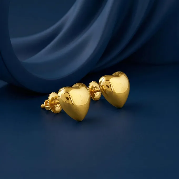 Golden Gentle Heart Studs