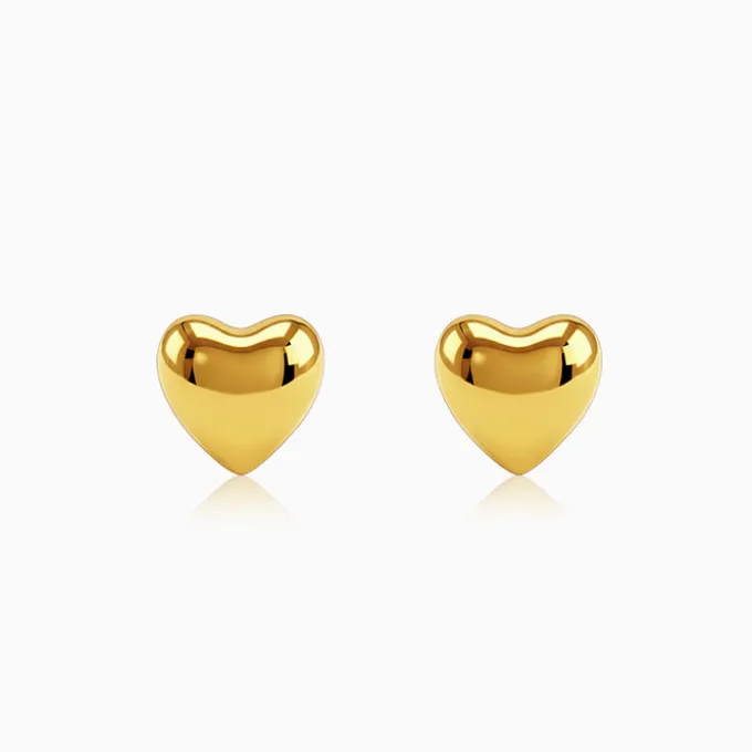 Golden Gentle Heart Studs