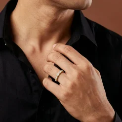 Golden Geometric Band For Him (Size 21)