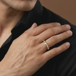 Golden Geometric Band For Him (Size 24)