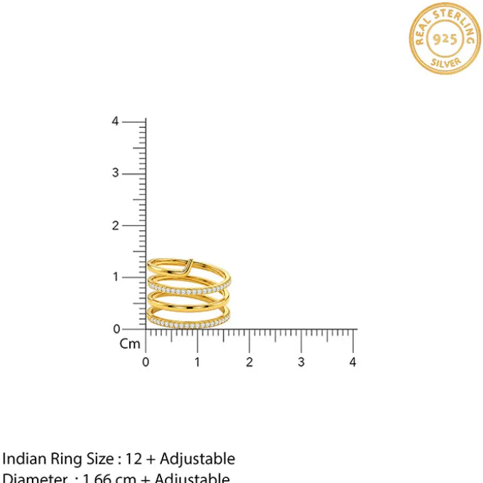 Golden Gilded Flow Ring (Size 12)