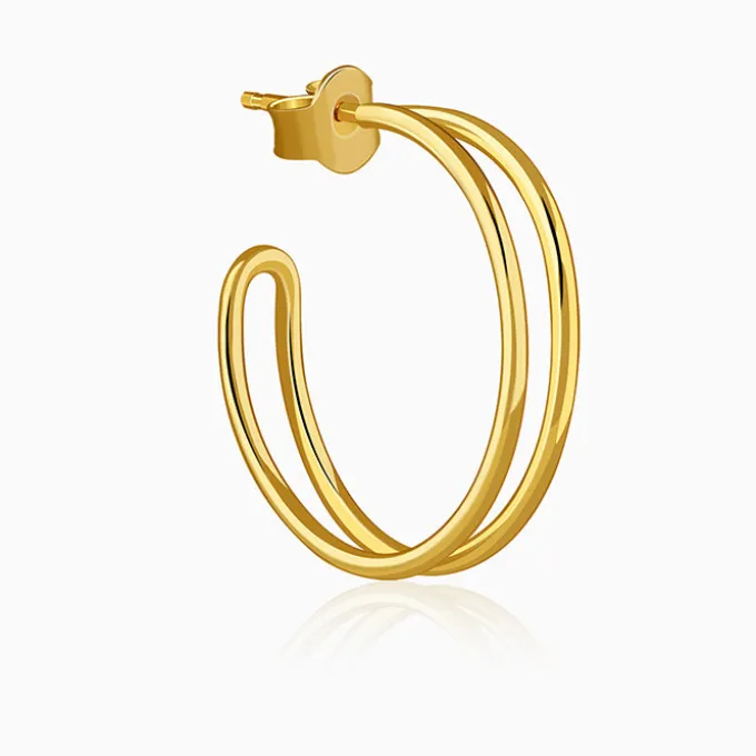 Golden Glamorous J Hoop Earrings