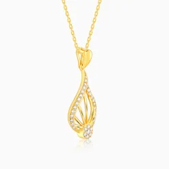 Golden Glint Pendant With Link Chain