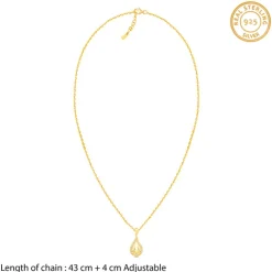 Golden Glint Pendant With Link Chain