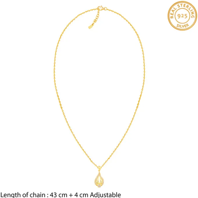 Golden Glint Pendant With Link Chain