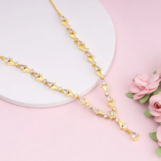 Golden Glinting Joy Zircon Pendant