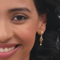 Golden Glorious Flower Earrings
