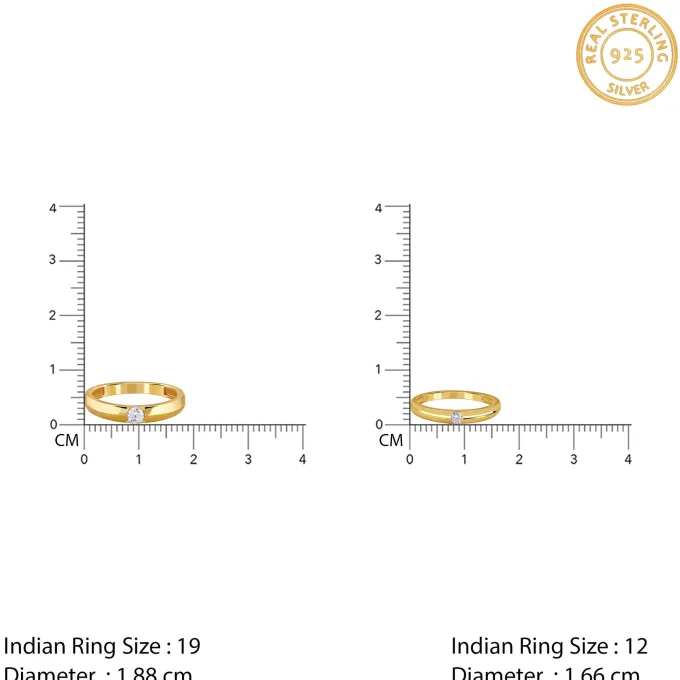 Golden Groove Couple Rings