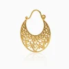 Golden Half Mandala Hoop Earrings