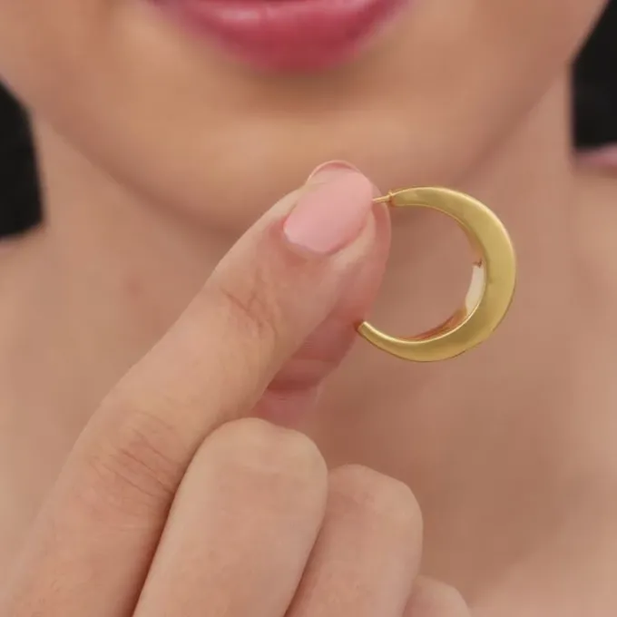 Golden Half Moon Earrings
