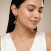 Golden Halo Drop Chain Earrings