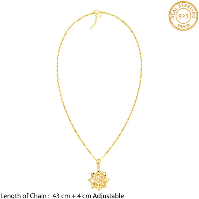 Golden Hanuman Gada Pendant With Box Chain