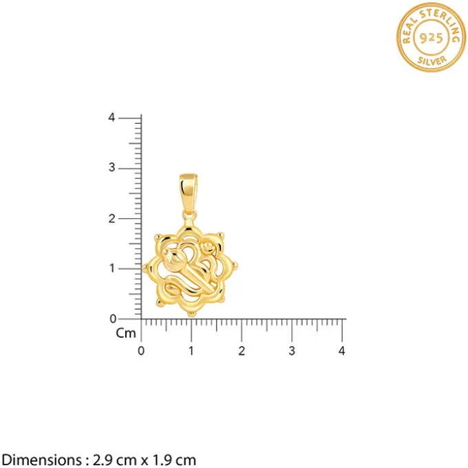 Golden Hanuman Gada Pendant With Box Chain