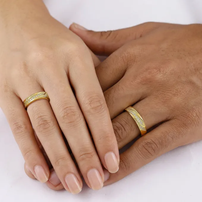 Golden Harmony Couple Rings