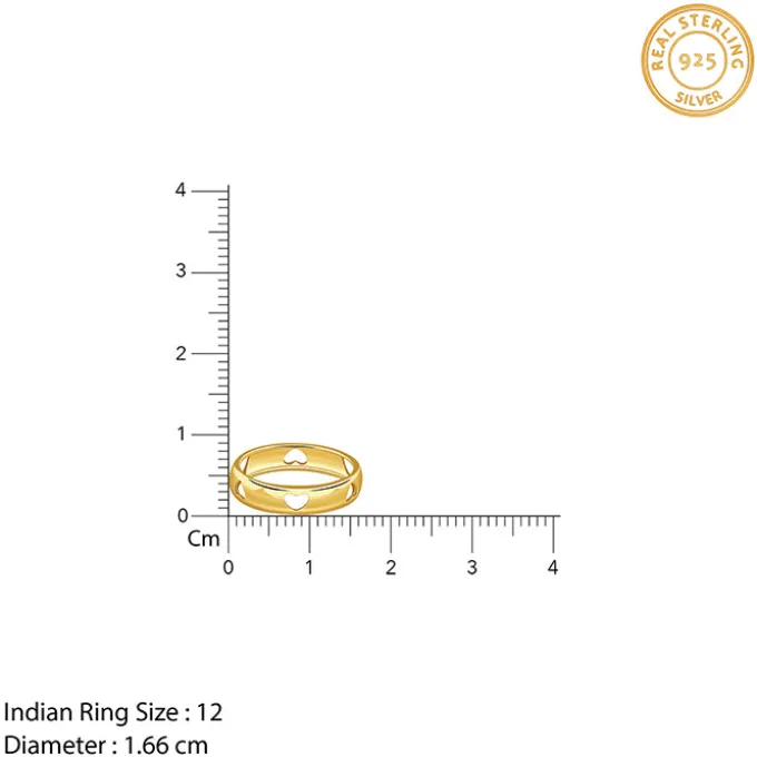 Golden Heart Cutout Band Set Ring