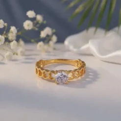 Golden Heart Cut-Out Ring
