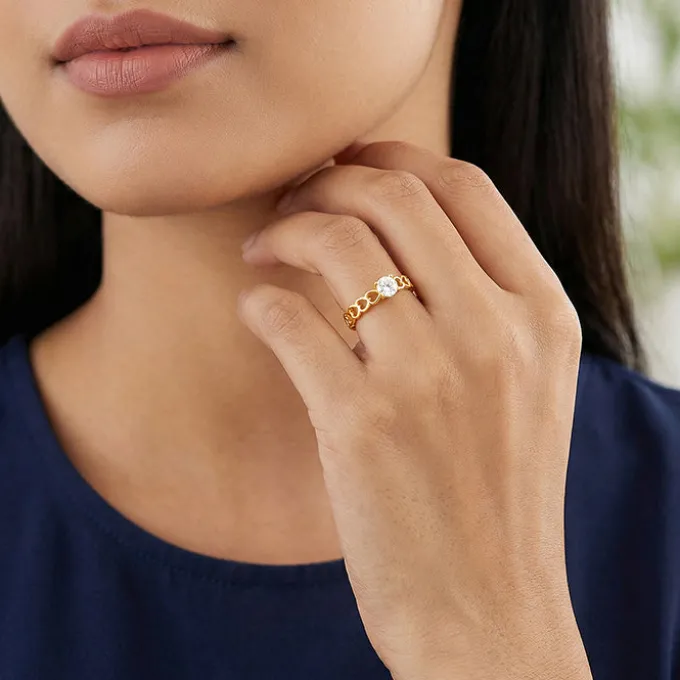 Golden Heart Cut-Out Ring