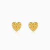 Golden Heart Stud Earrings
