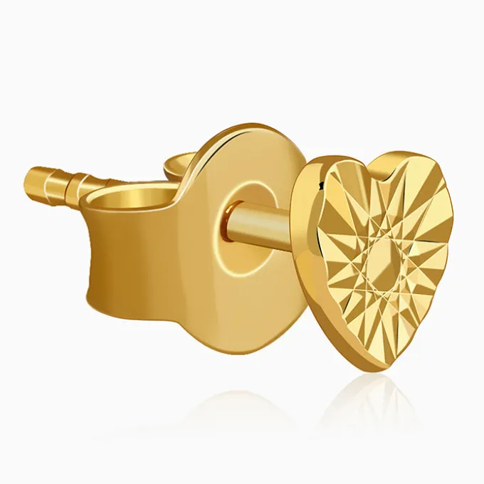 Golden Heart Stud Earrings