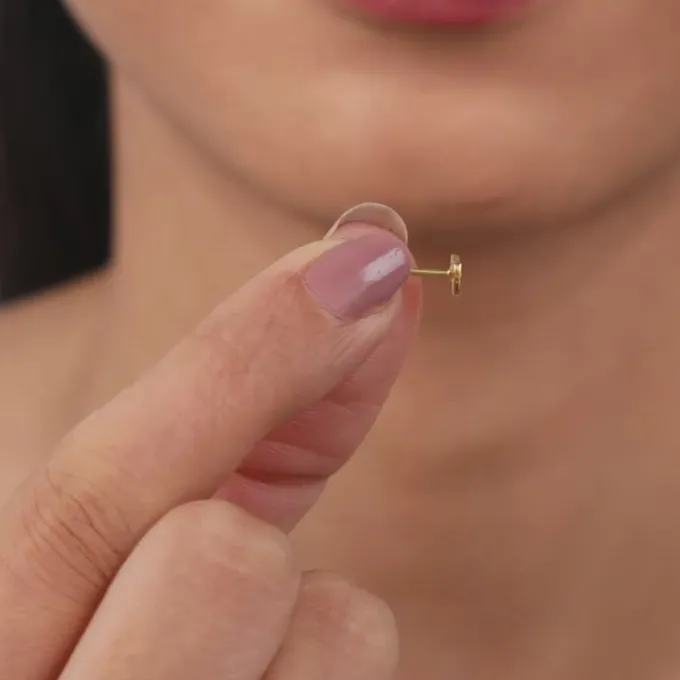 Golden Heart Stud Earrings