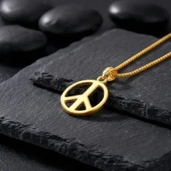 Golden Heavenly Peace Pendant With Box Chain For Him