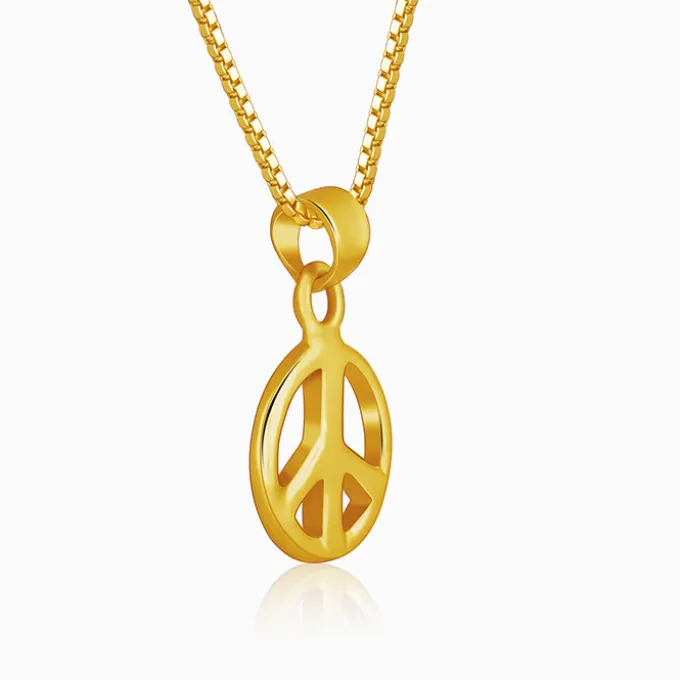 Golden Heavenly Peace Pendant With Box Chain For Him
