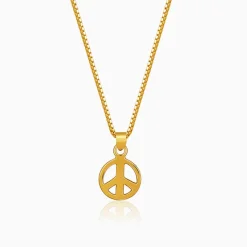 Golden Heavenly Peace Pendant With Box Chain For Him