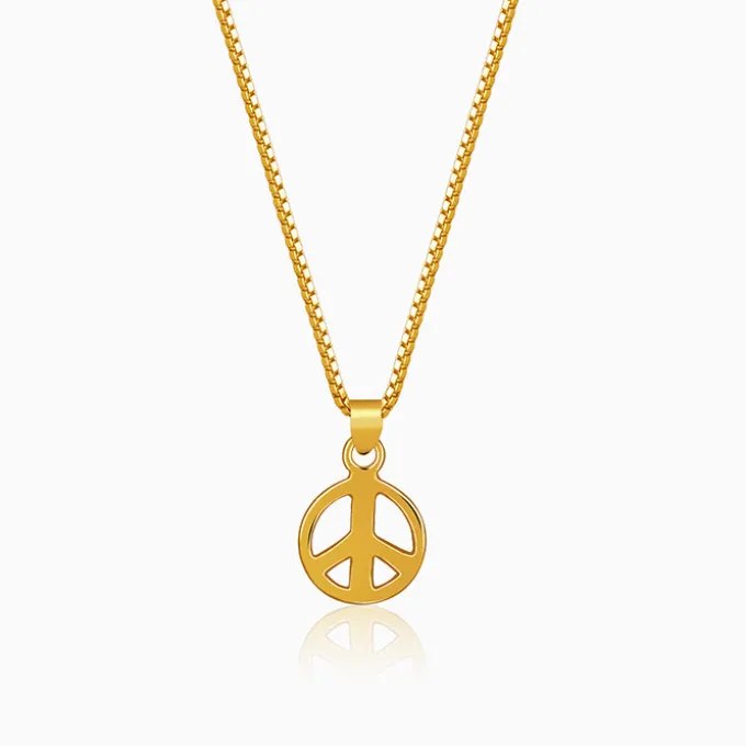 Golden Heavenly Peace Pendant With Box Chain For Him