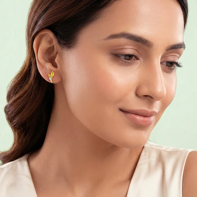 Golden Honey Stud Earrings