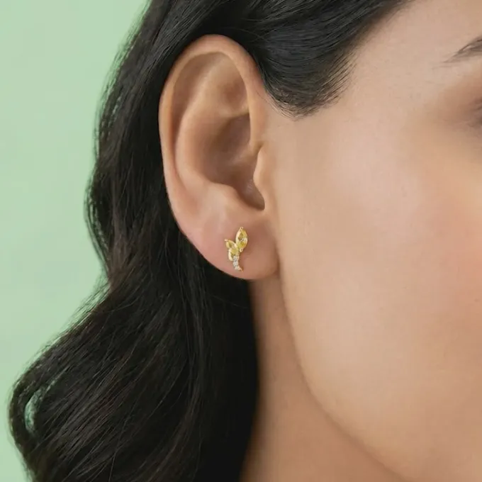 Golden Honey Stud Earrings