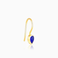 Golden Indigo Teardrop Earrings