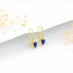 Golden Indigo Teardrop Earrings