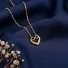 Golden Infinite Love in Heart Necklace