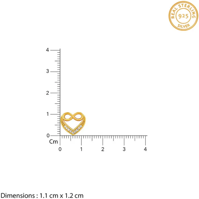 Golden Infinite Love in Heart Necklace