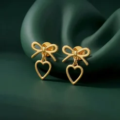 Golden Infinity Heart Earring