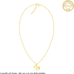 Golden Initial Wings Personalised Pendant
