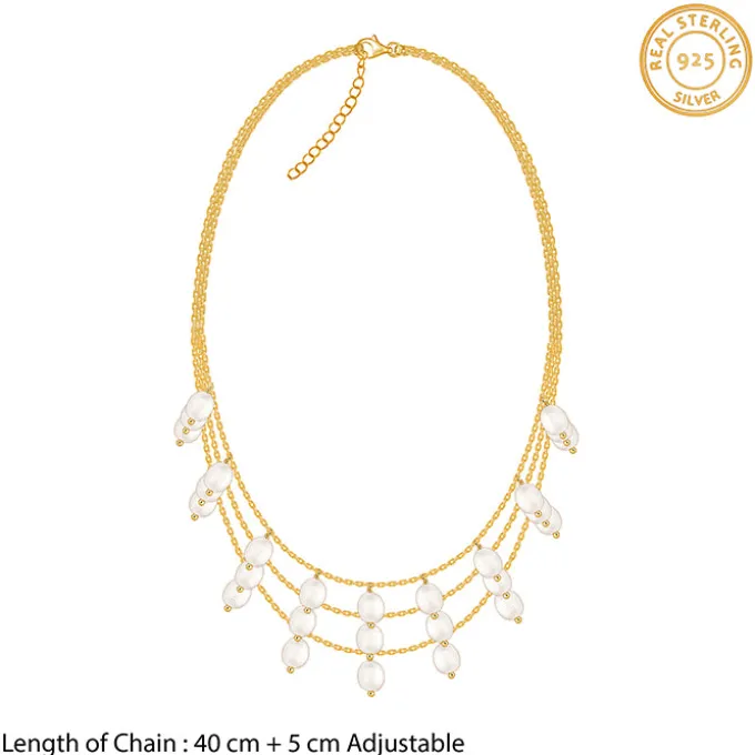 Golden Jacqeline Pearl Layered Necklace