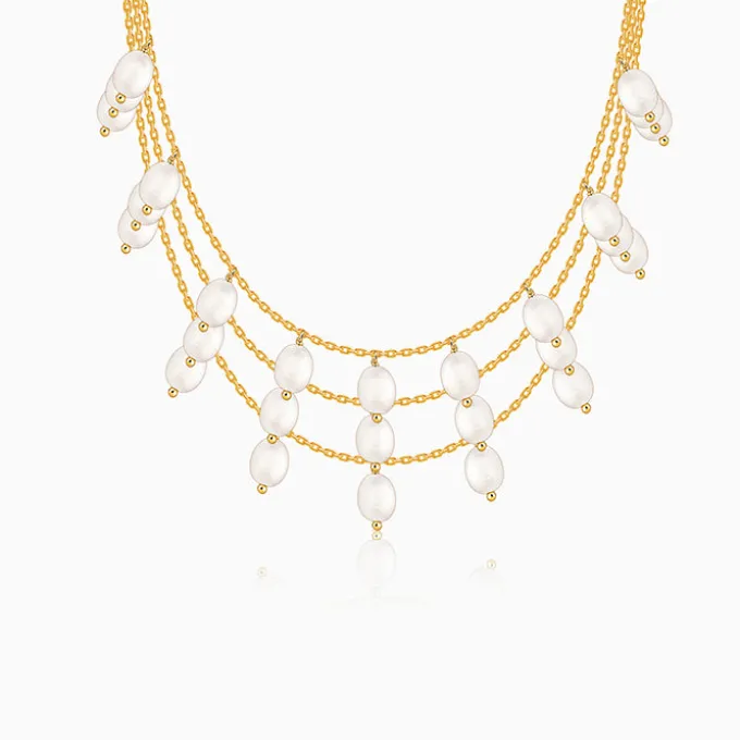 Golden Jacqeline Pearl Layered Necklace