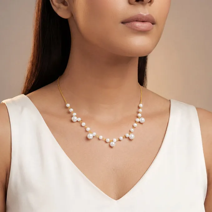 Golden Jamie Pearl Necklace