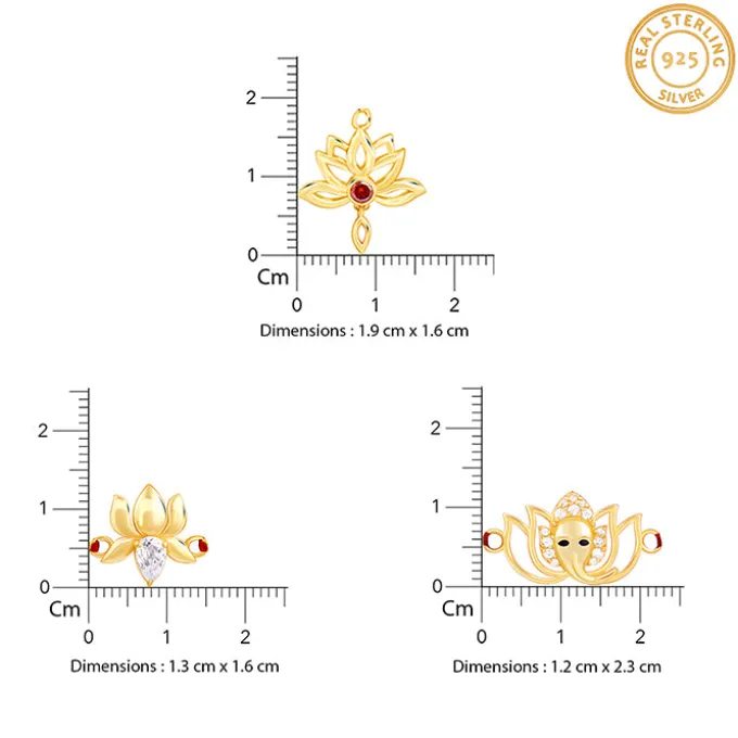 Golden Kamal Bhaiya Bhabhi Rakhi Combo (set of 3)